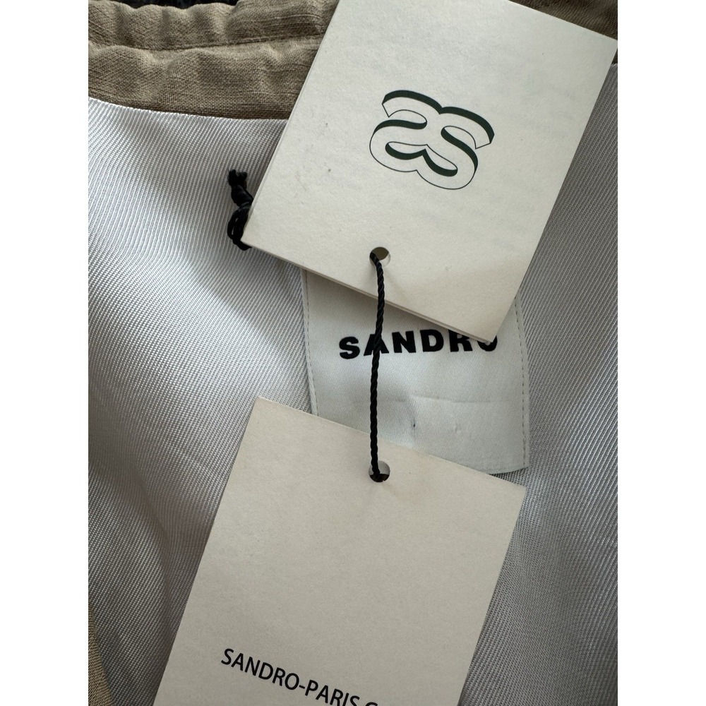 Sandro Sub Linen Blend Blazer Women's Terre Size 36 FR Us 4 Small - Picture 4 of 13